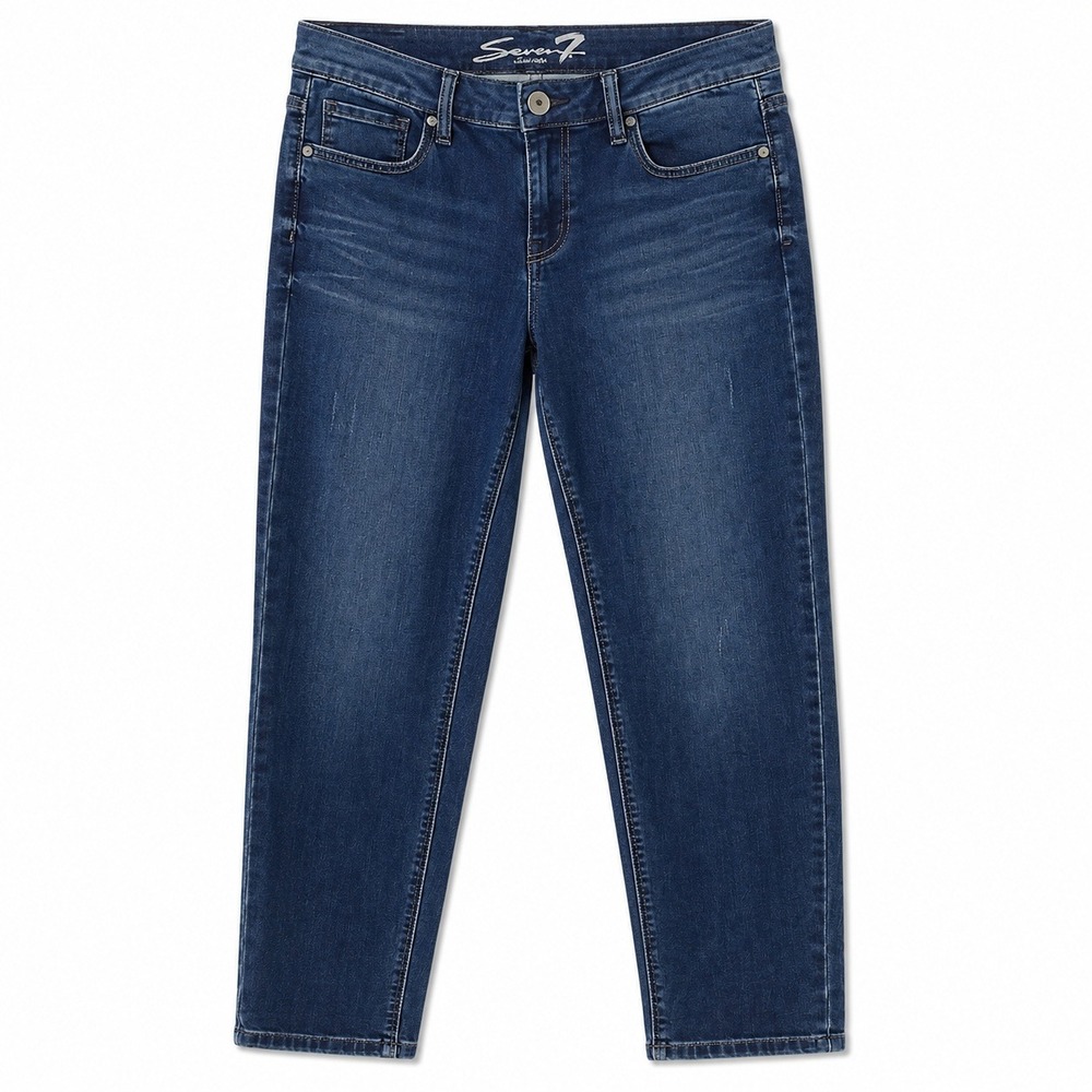 SEVEN7 Girlfriend Jeans Womens 10 Dark Wash Blue RN109890 Stretch Denim